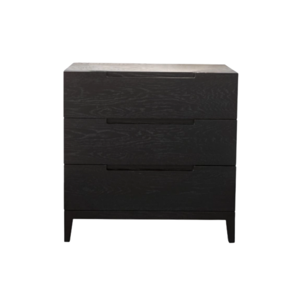 Orchid 3 Drawer Chest – Wenge (Black Stained Oak)
