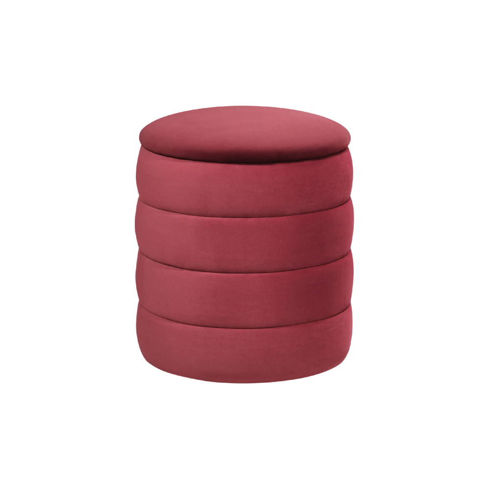 Ripple Round Stool – Burgundy