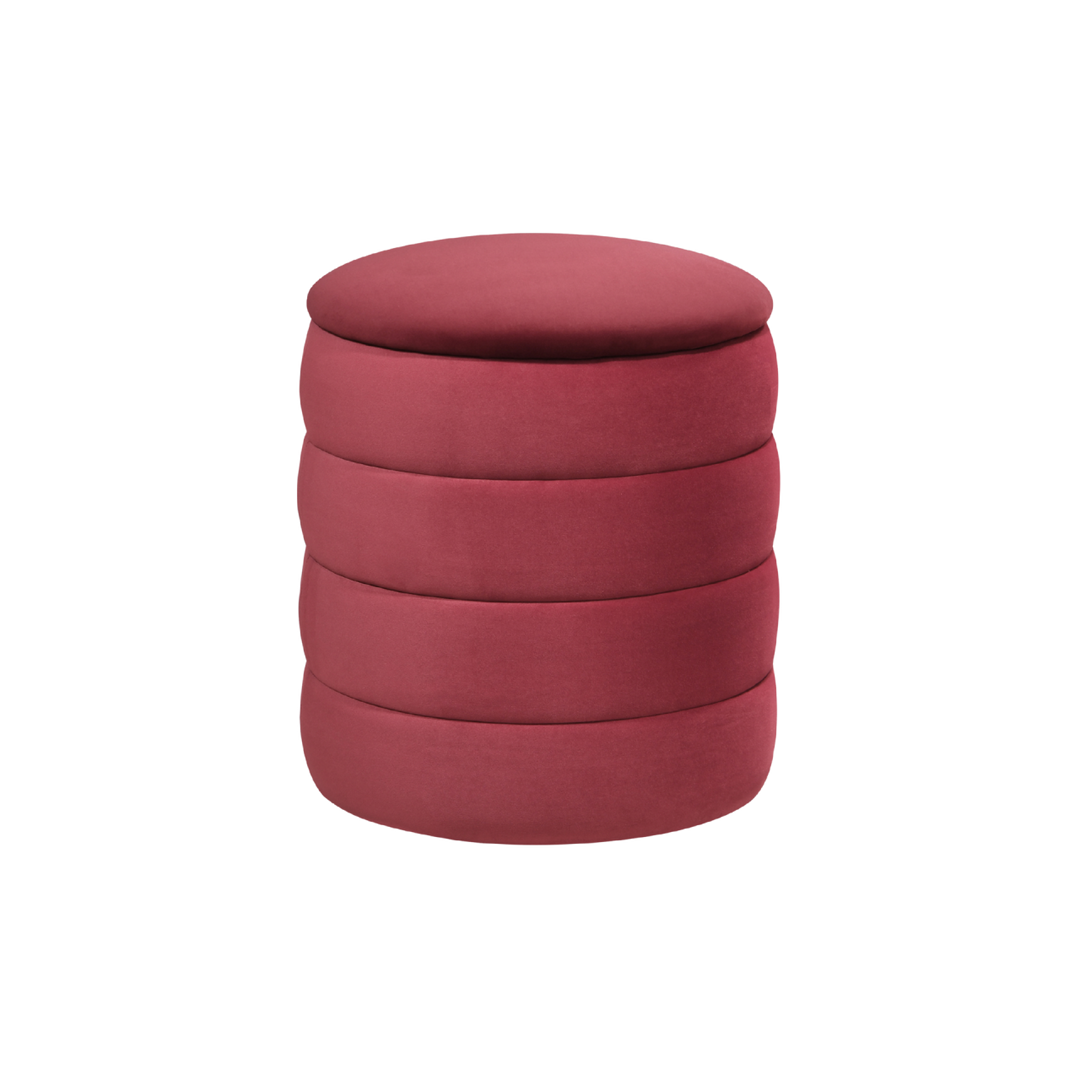 Ripple Round Stool in burgundy by Twenty10