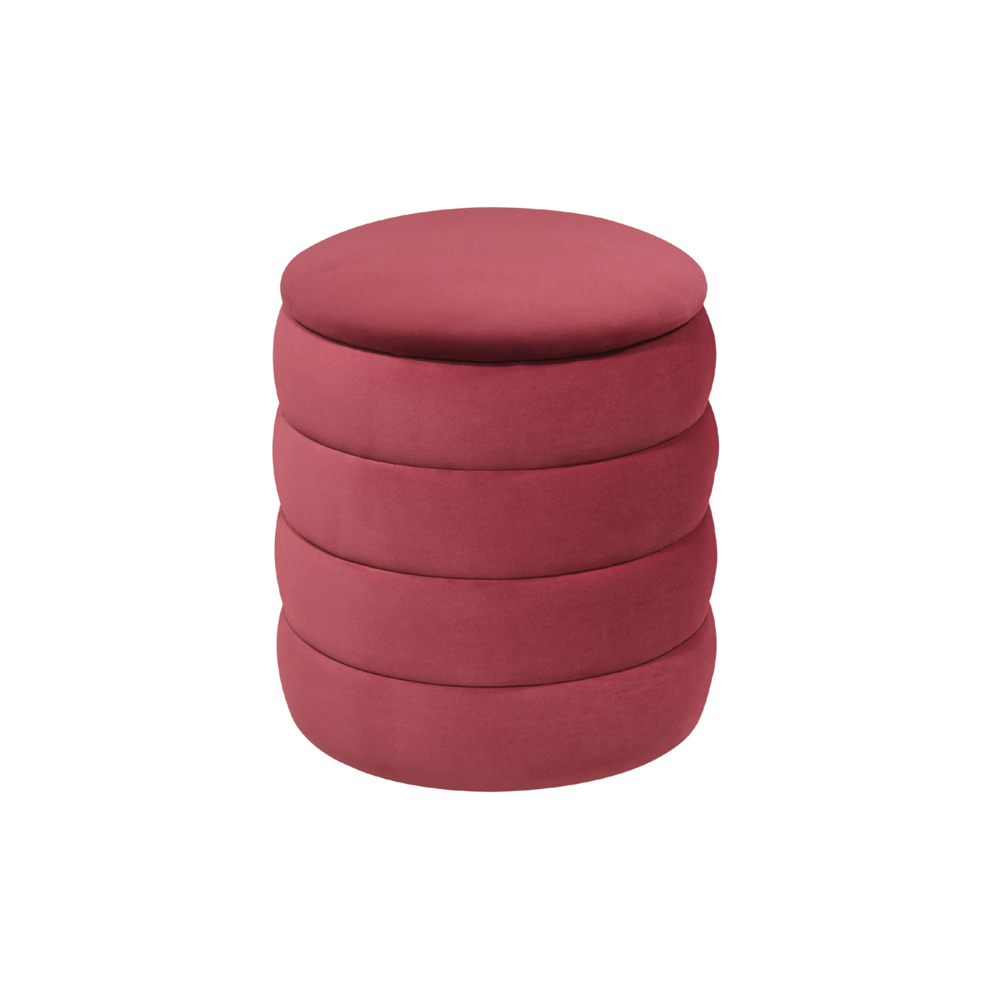 Ripple Round Stool – Burgundy