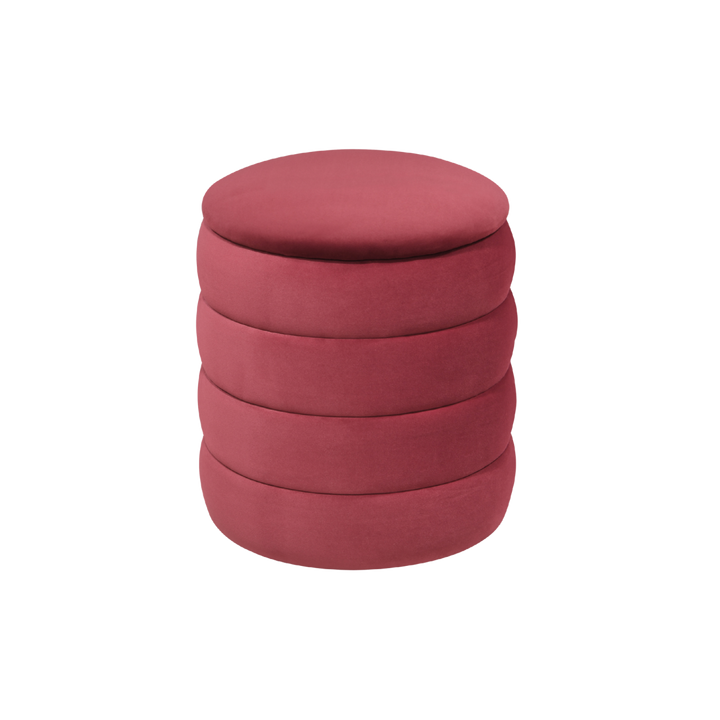 Ripple Round Stool in burgundy by Twenty10