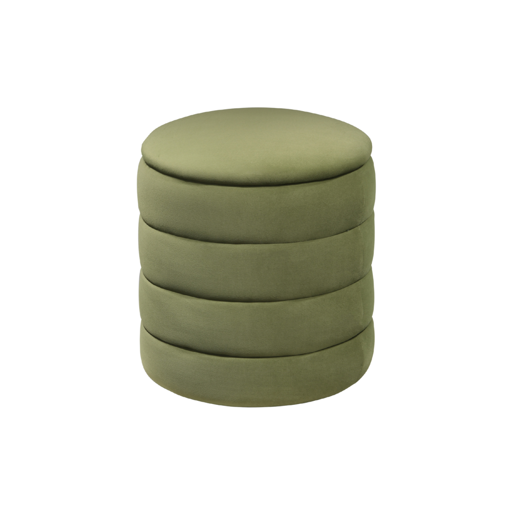 Ripple Round Stool – Olive Green