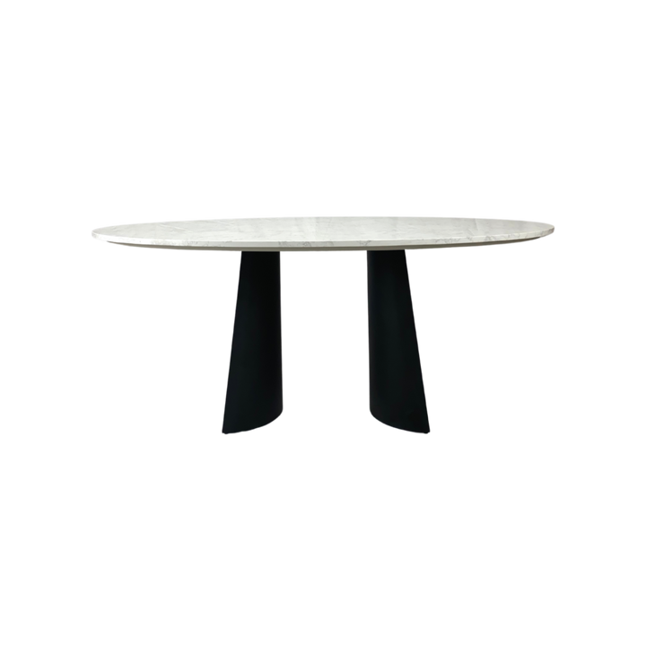 Rosemary Oval Dining Table in black white marble by Twenty10