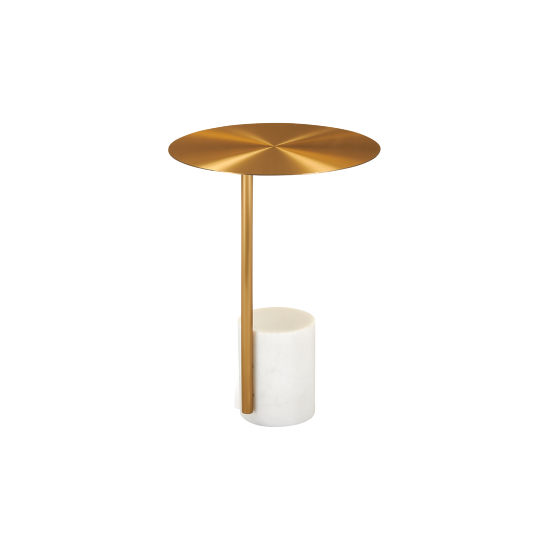Violet Lamp Table in gold white marble by Twenty10