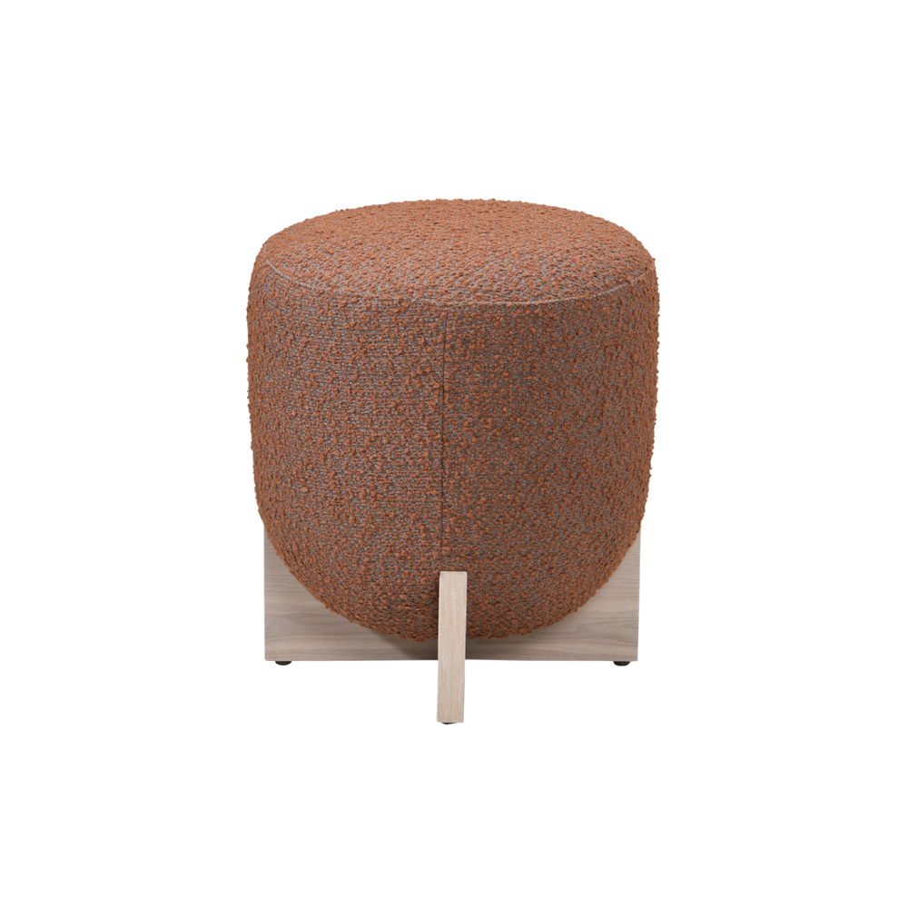Whisper Round Stool – Burnt Orange and White Wash