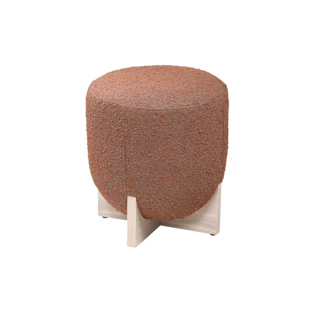 Whisper Round Stool in burnt orange and white wash by Twenty10
