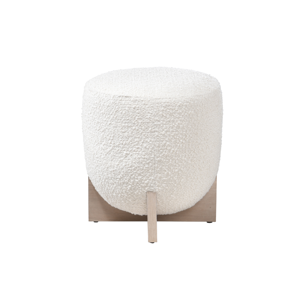 Whisper Round Stool – Ivory and White Wash