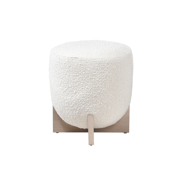Whisper Round Stool in ivory and white wash by Twenty10