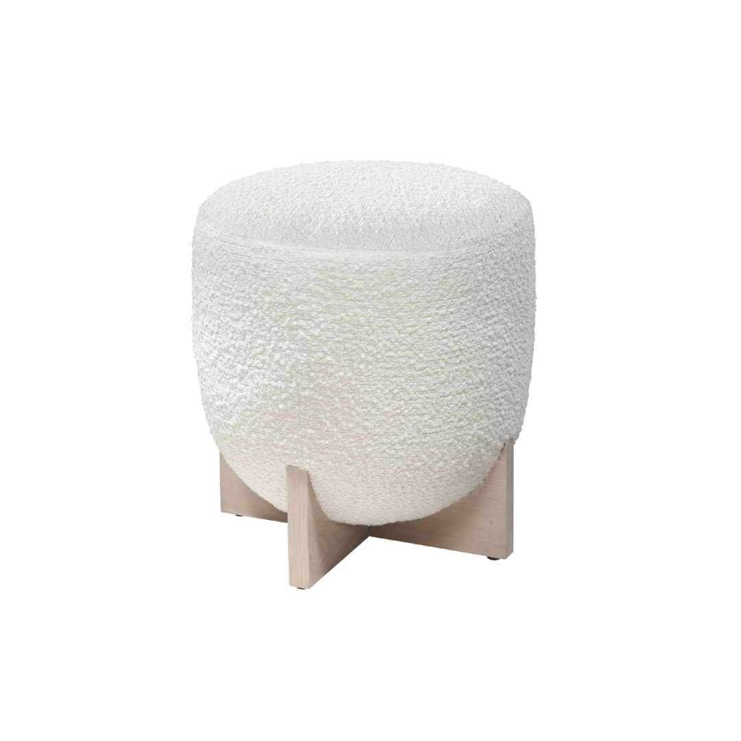 Whisper Round Stool in ivory and white wash by Twenty10